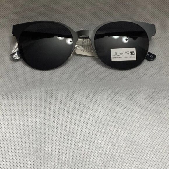 Joe's Jeans Sunglasses Round Black Metal Frame Maximum UV Protection - Picture 2 of 8